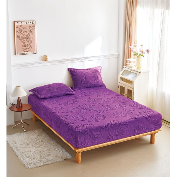 Husa de Pat Cocolino+2 Fete Perna,Fluturi 3D in relief HCF3DR5