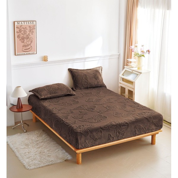 Husa de Pat Cocolino+2 Fete Perna,Fluturi 3D in relief HCF3DR6