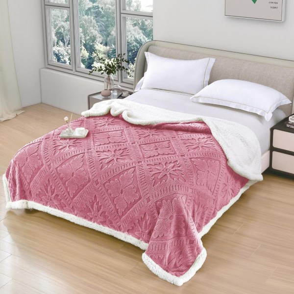 Patura Cocolino pufoasa, PLIC CU FERMOAR cu blanita, MODEL 3D, 200 x 230cm, pentru 2 persoane, PCY3