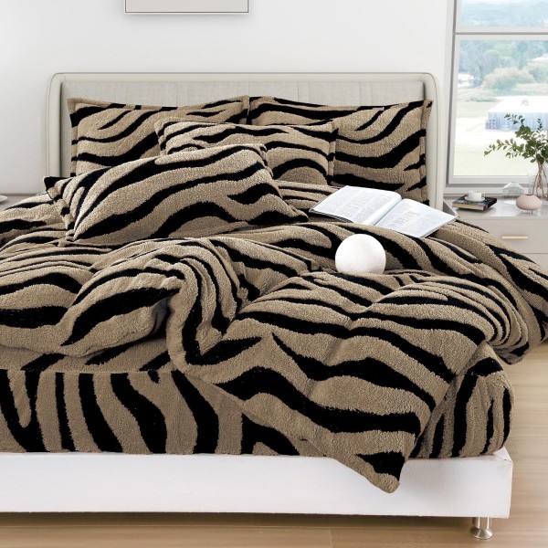 Lenjerie Cocolino DIN BLANITA DE OAIE,4 piese cu elastic ,MODEL ZEBRA 3D IN RELIEF LC4PEY2