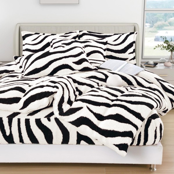 Lenjerie Cocolino DIN BLANITA DE OAIE,4 piese cu elastic ,MODEL ZEBRA 3D IN RELIEF LC4PEY3
