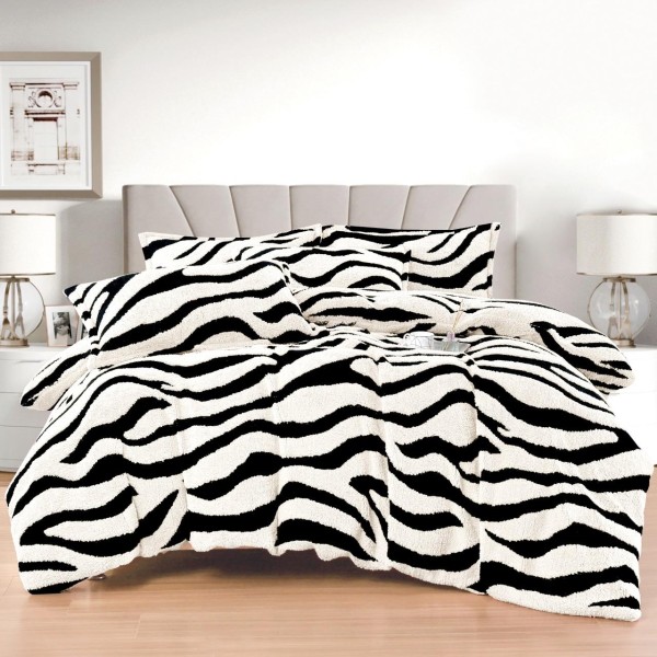 Lenjerie Cocolino DIN BLANITA DE OAIE,4 piese cu elastic ,MODEL ZEBRA 3D IN RELIEF LC4PEY3