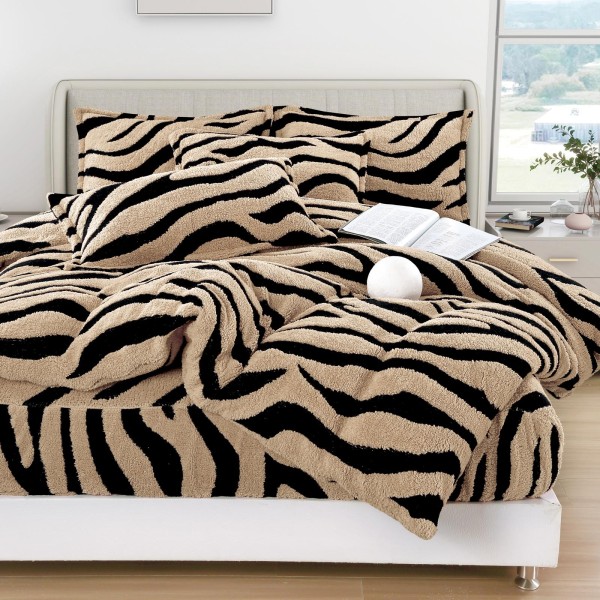 Lenjerie Cocolino DIN BLANITA DE OAIE,4 piese cu elastic ,MODEL ZEBRA 3D IN RELIEF LC4PEY4