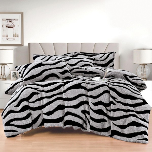 Lenjerie Cocolino DIN BLANITA DE OAIE,4 piese cu elastic ,MODEL ZEBRA 3D IN RELIEF LC4PEY5
