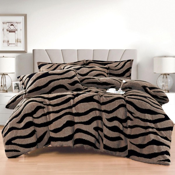 Lenjerie Cocolino DIN BLANITA DE OAIE,4 piese cu elastic ,MODEL ZEBRA 3D IN RELIEF LC4PEY6
