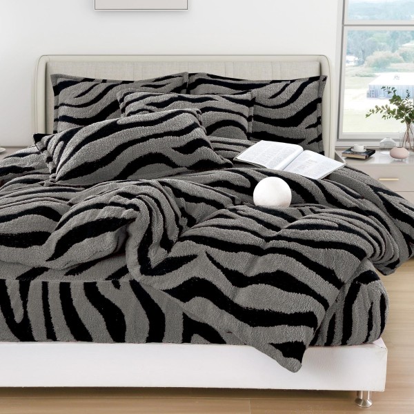Lenjerie Cocolino DIN BLANITA DE OAIE,4 piese cu elastic ,MODEL ZEBRA 3D IN RELIEF LC4PEY7