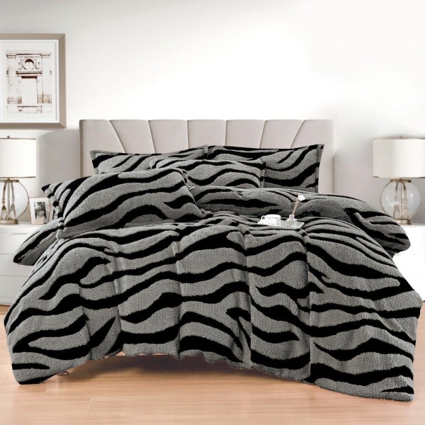 Lenjerie Cocolino DIN BLANITA DE OAIE,4 piese cu elastic ,MODEL ZEBRA 3D IN RELIEF LC4PEY7