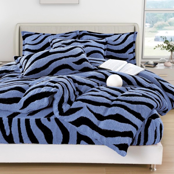 Lenjerie Cocolino DIN BLANITA DE OAIE,4 piese cu elastic ,MODEL ZEBRA 3D IN RELIEF LC4PEY8