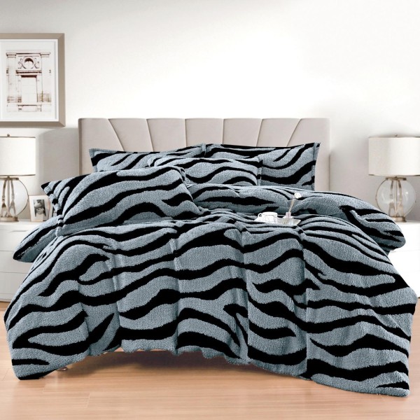 Lenjerie Cocolino DIN BLANITA DE OAIE,4 piese cu elastic ,MODEL ZEBRA 3D IN RELIEF LC4PEY10