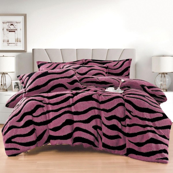 Lenjerie Cocolino DIN BLANITA DE OAIE,4 piese cu elastic ,MODEL ZEBRA 3D IN RELIEF LC4PEY11