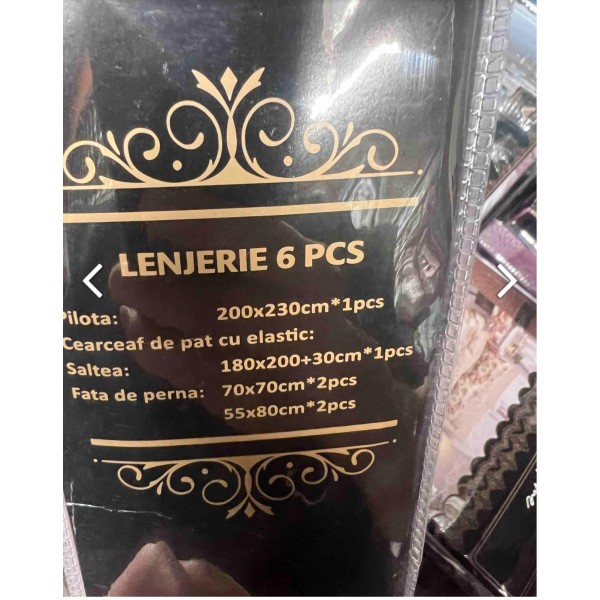 Lenjerie de pat bumbac finet Premium CU ELASTIC – gama 5D – 6 piese 5DJE25