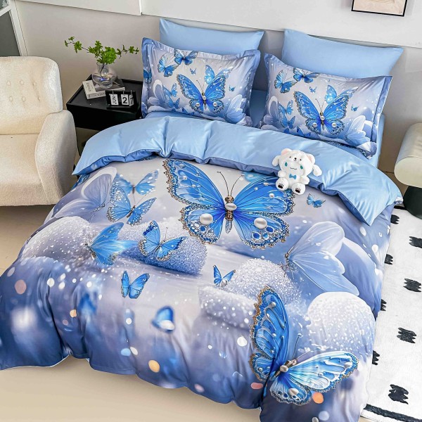 Lenjerie de pat bumbac finet Premium CU ELASTIC – gama 5D – 6 piese 5DJE33 Lenjerie de pat bumbac finet Premium CU ELASTIC – gama 5D – 6 piese 5DJE33