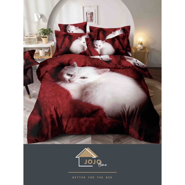 Set Lenjerie de Pat cu Elastic, Finet, 3D, 4 Piese J1PE23 Set Lenjerie de Pat cu Elastic, Finet, 3D, 4 Piese J1PE23