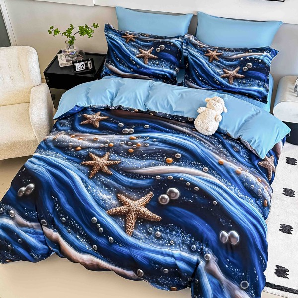 Set Lenjerie de Pat cu Elastic, Finet, 3D, 4 Piese J1PE28 Set Lenjerie de Pat cu Elastic, Finet, 3D, 4 Piese J1PE28