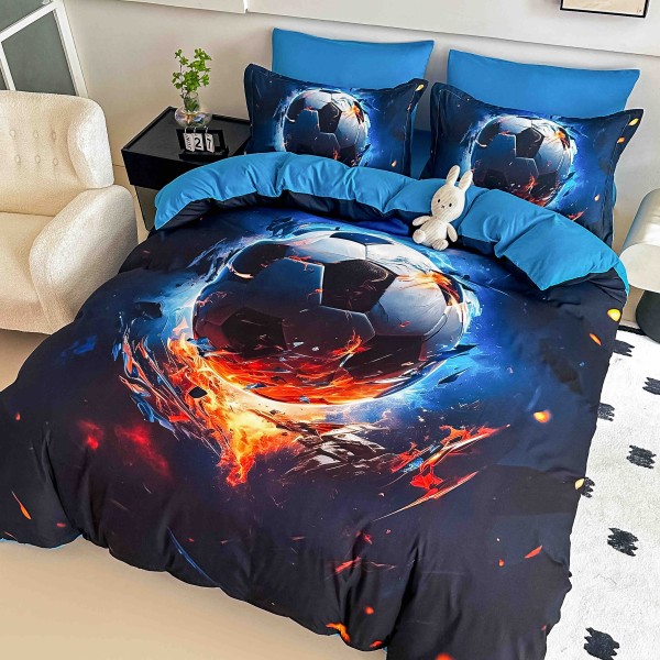 Set Lenjerie de Pat cu Elastic, Finet, 3D, 4 Piese J1PE37 Set Lenjerie de Pat cu Elastic, Finet, 3D, 4 Piese J1PE37