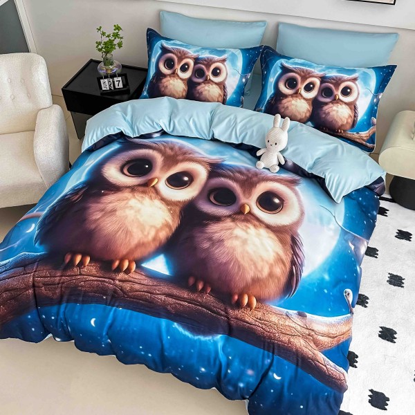 Set Lenjerie de Pat cu Elastic, Finet, 3D, 4 Piese J1PE38 Set Lenjerie de Pat cu Elastic, Finet, 3D, 4 Piese J1PE38