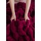 Lenjerie pat dublu, ExtraPufoasa, din Blanita artificiala de Iepure, 6 piese, Jojo Home LCBI05,  BORDO