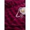 Lenjerie pat dublu, ExtraPufoasa, din Blanita artificiala de Iepure, 6 piese, Jojo Home LCBI05,  BORDO