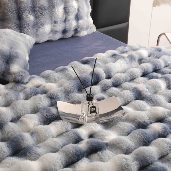 Lenjerie pat dublu, ExtraPufoasa, din Blanita artificiala de Iepure, 6 piese, Jojo Home LCBI10