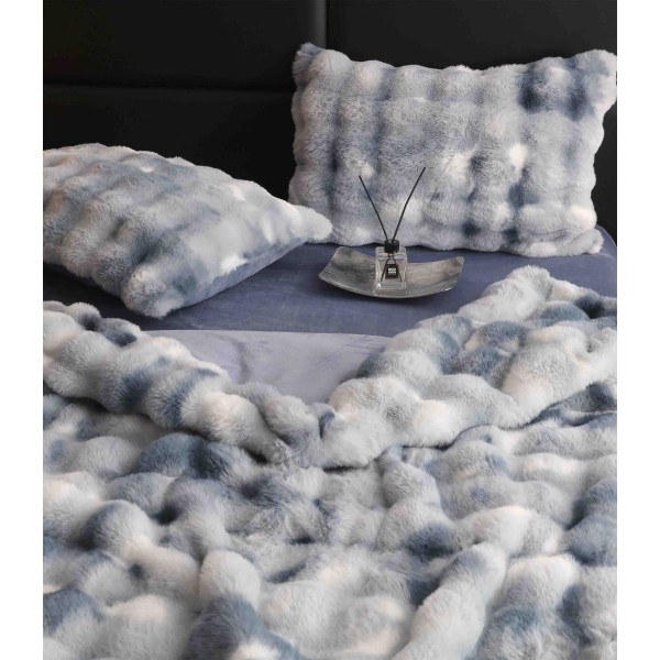 Lenjerie pat dublu, ExtraPufoasa, din Blanita artificiala de Iepure, 6 piese, Jojo Home LCBI10