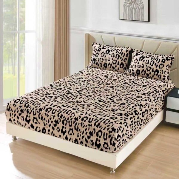 Husa de Pat Cocolino+2 Fete Perna,ANIMAL PRINT CREM 3D in relief HCYAP4