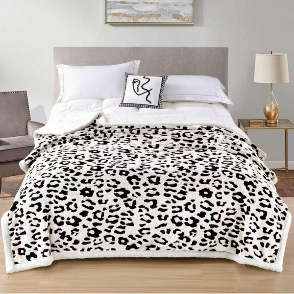 Patura Cocolino pufoasa, PLIC CU FERMOAR cu blanita, MODEL ANIMAL PRINT 3D, 200 x 230cm, pentru 2 persoane, PCY14