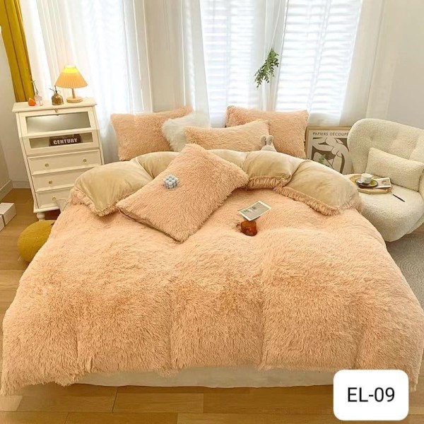 Set Lenjerie De Pat Pufoasa FLUFFY 6 piese, pat dublu, EL-011
