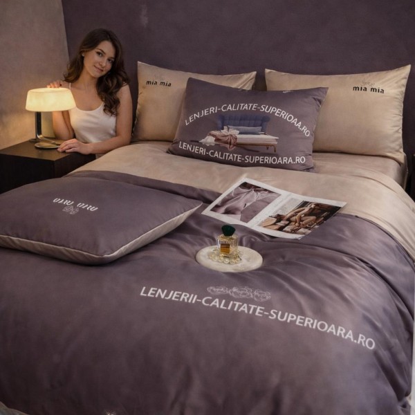 Lenjerie de pat Finet  – 6 piese, dublu, modernă in degrade LDM4