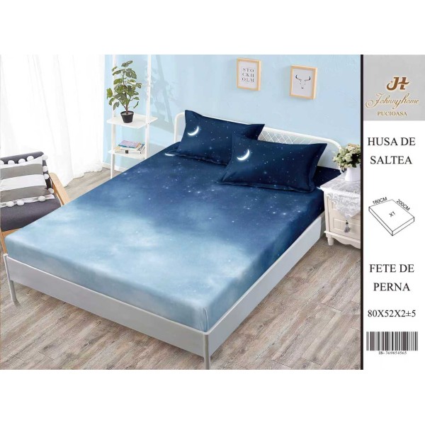 Husa de pat din Finet Satinat si fete de perna, 3 piese, 2 persoane, 160x200cm, HBSM6