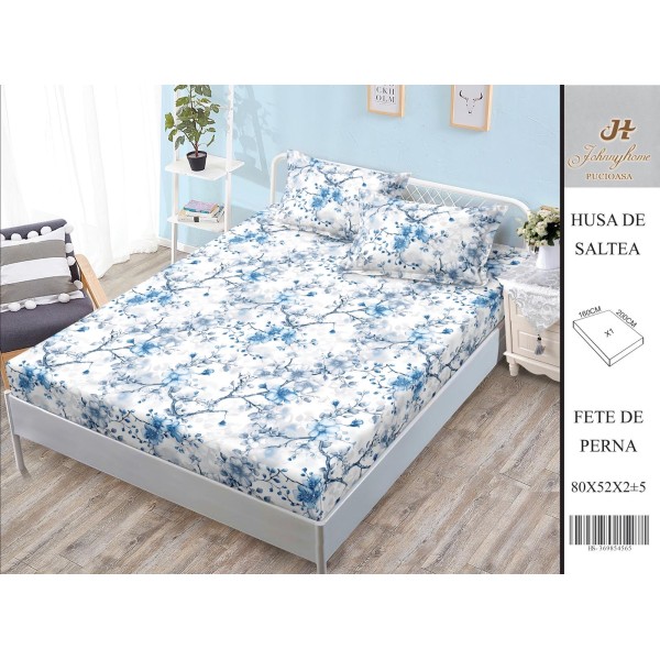 Husa de pat din Finet Satinat si fete de perna, 3 piese, 2 persoane, 160x200cm, HBSM25