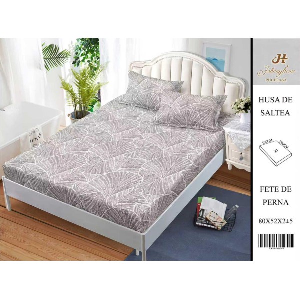 Husa de pat din Finet Satinat si fete de perna, 3 piese, 2 persoane, 160x200cm, HBSM32