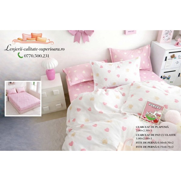 Lenjerie de pat 3D Premium –CEARCEAF DE PAT CU ELASTIC,180X200, COD LFPCE2