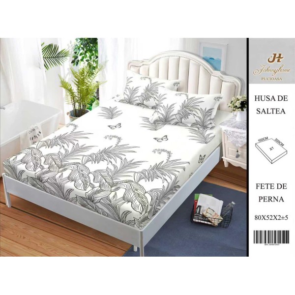 Husa de pat din Finet Satinat si fete de perna, 3 piese, 2 persoane, 160x200cm, HBSM39