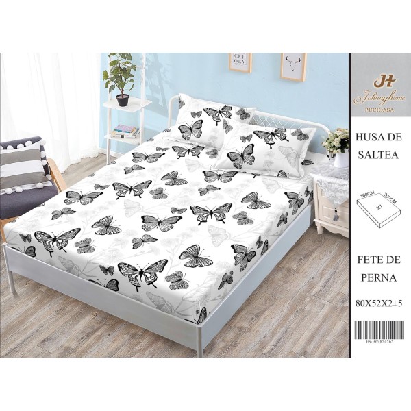 Husa de pat din Finet Satinat si fete de perna, 3 piese, 2 persoane, 160x200cm, HBSM62