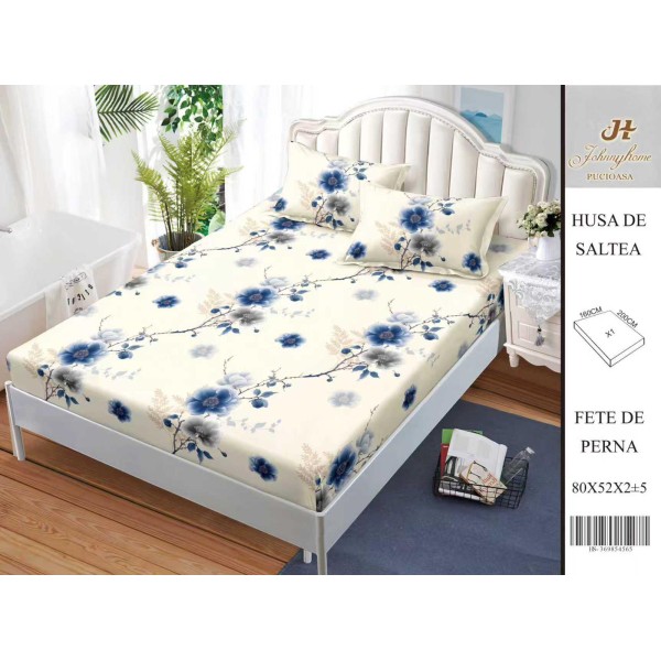 Husa de pat din Finet Satinat si fete de perna, 3 piese, 2 persoane, 160x200cm, HBSM65