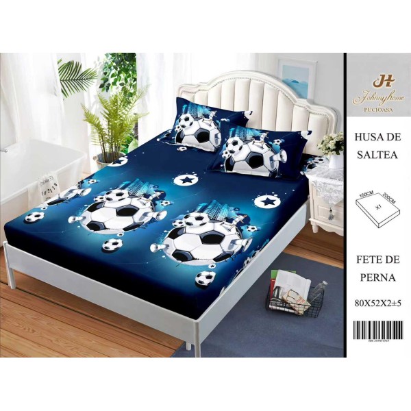 Husa de pat din Finet Satinat si fete de perna, 3 piese, 2 persoane, 160x200cm, HBSM69