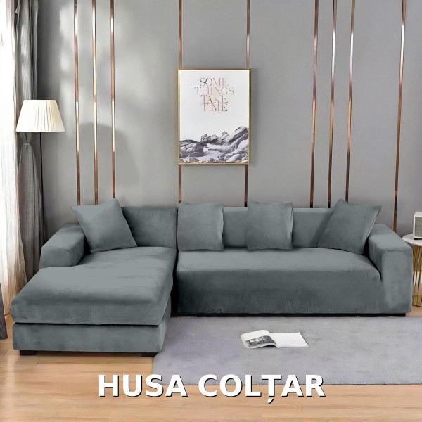 Husa de Coltar din Catifea HCM1 GRI INCHIS