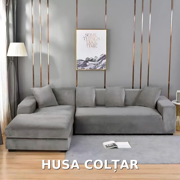 Husa de Coltar din Catifea HCM6 GRI DESCHIS Husa de Coltar din Catifea HCM6 GRI DESCHIS