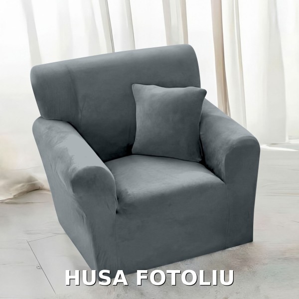 Husa de FOTOLIU din Catifea 1 Loc , HCJM1L6 GRI DESCHIS