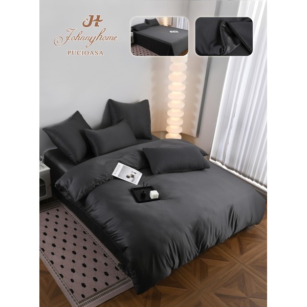 Set Lenjerie de pat 6 piese, Uni, 2 Persoane, Satin/Matase, Cearceaf de pat 230x240cm, LMM5 Set Lenjerie de pat 6 piese, Uni, 2 Persoane, Satin/Matase, Cearceaf de pat 230x240cm, LMM5