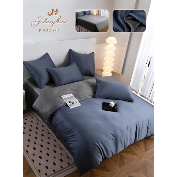 Set Lenjerie de pat 6 piese, Uni, 2 Persoane, Satin/Matase, Cearceaf de pat 230x240cm, LMM9 Set Lenjerie de pat 6 piese, Uni, 2 Persoane, Satin/Matase, Cearceaf de pat 230x240cm, LMM9