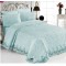 Cuvertura de lux cu broderie eleganta, 6 piese, pat 2 persoane, BLEU, CL6PL9