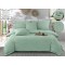 Set Lenjerie , Eleganta de Lux, Bumbac fin cu Broderie, 6 piese, Cearceaf de pat cu elastic 180x200 cm ,cutie cadou LCPE2