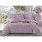 Set Lenjerie , Eleganta de Lux, Bumbac fin cu Broderie, 6 piese, Cearceaf de pat cu elastic 180x200 cm ,cutie cadou LCPE3