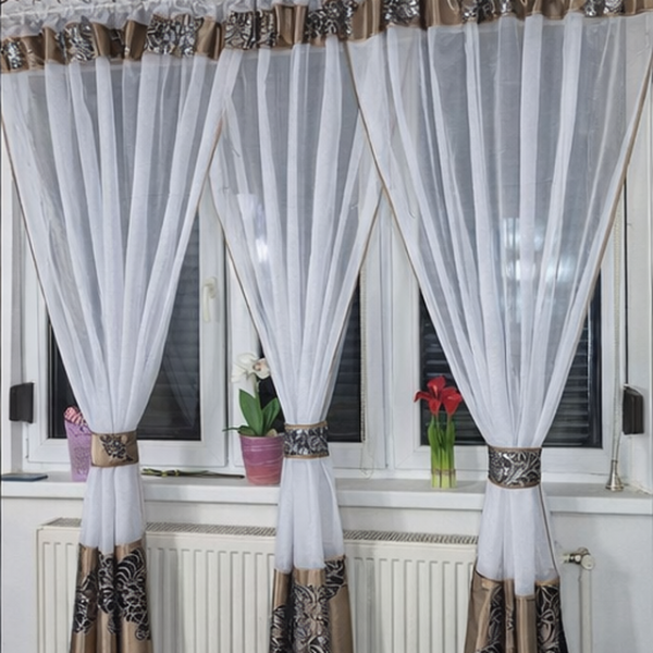 Set unic de perdele Plus draperii decorative pentru sufragerie dormitor, 4 Metri Pe 160cm, PRDL25 Set unic de perdele Plus draperii decorative pentru sufragerie dormitor, 4 Metri Pe 160cm, PRDL25