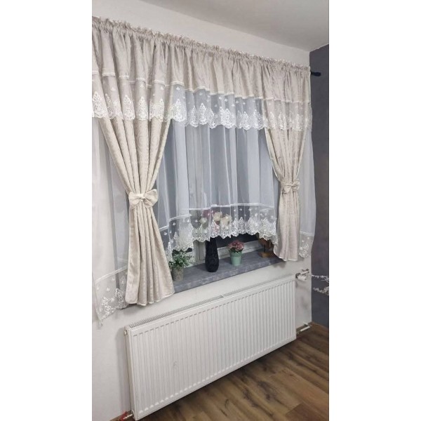 Set unic de perdele Plus draperii decorative pentru sufragerie dormitor, 4 Metri Pe 160cm, PRDL40