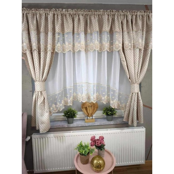 Set unic de perdele Plus draperii decorative pentru sufragerie dormitor, 4 Metri Pe 160cm, PRDL44