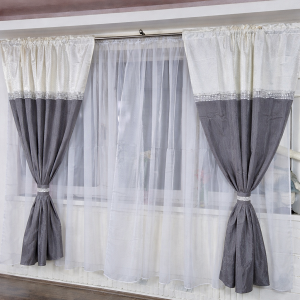 Set unic de perdele Plus draperii decorative pentru sufragerie dormitor, 4 Metri Pe 160cm, PRDL51