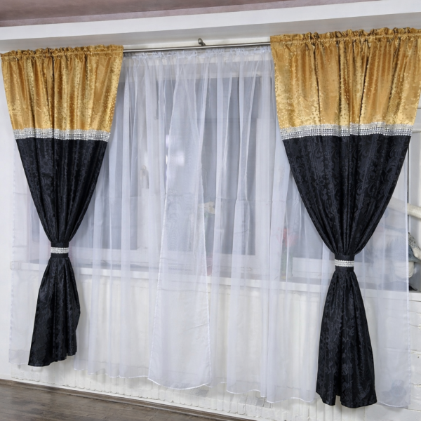 Set unic de perdele Plus draperii decorative pentru sufragerie dormitor, 4 Metri Pe 160cm, PRDL52 Set unic de perdele Plus draperii decorative pentru sufragerie dormitor, 4 Metri Pe 160cm, PRDL52