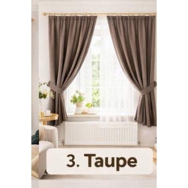Set Perdea Voal + Draperie Catifea Blackout 400x160 cm PROVENINETA TURCIA, CALITATE GARANTATA!  SET34